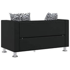 Sofa, dvivietė, dirbtinė oda, juoda
