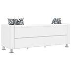 Sofa, balta, trivietė, dirbtinė oda