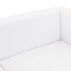 Sofa, balta, trivietė, dirbtinė oda