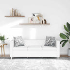 Sofa, balta, trivietė, dirbtinė oda