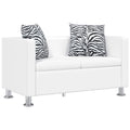Sofa, dvivietė, dirbtinė oda, balta