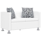 Sofa, dvivietė, dirbtinė oda, balta
