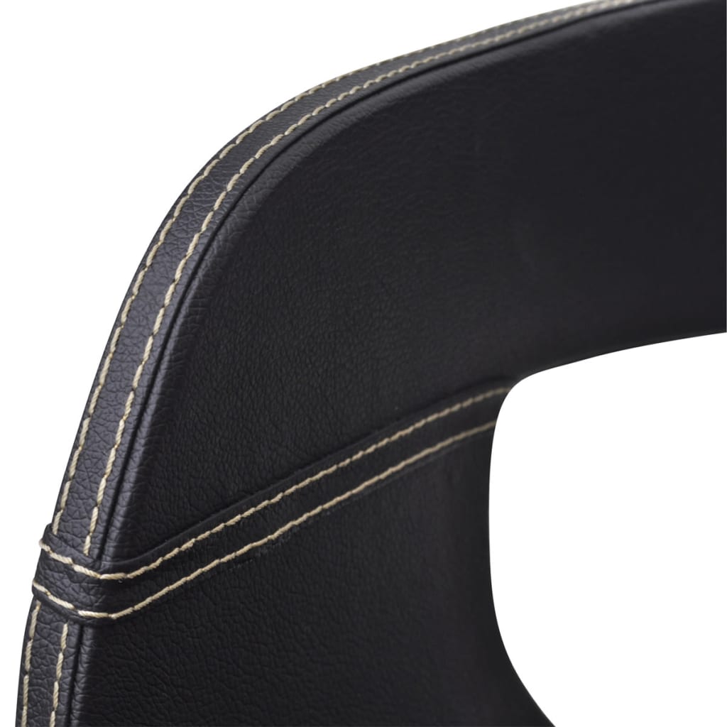 Valgomojo kėdės, 2vnt., juodos, išlenkta mediena, dirbtinė oda