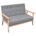 Dvivietė sofa, šviesiai pilkos spalvos, audinys