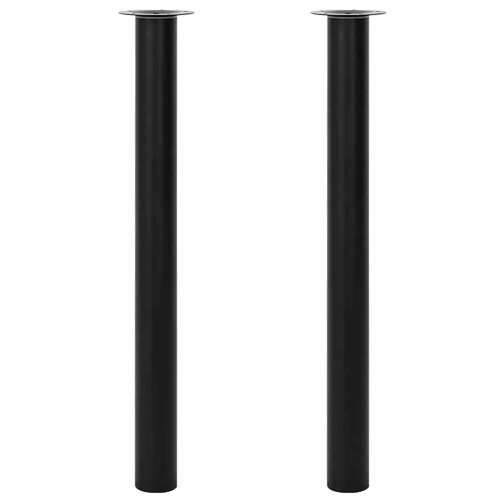 2 Teleskopinės Stalo Kojos, Juodos, 710 - 1 100 mm