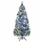 Apšviesta Kalėdų eglutė su stovu ir LED, 210cm, optinis pluoštas