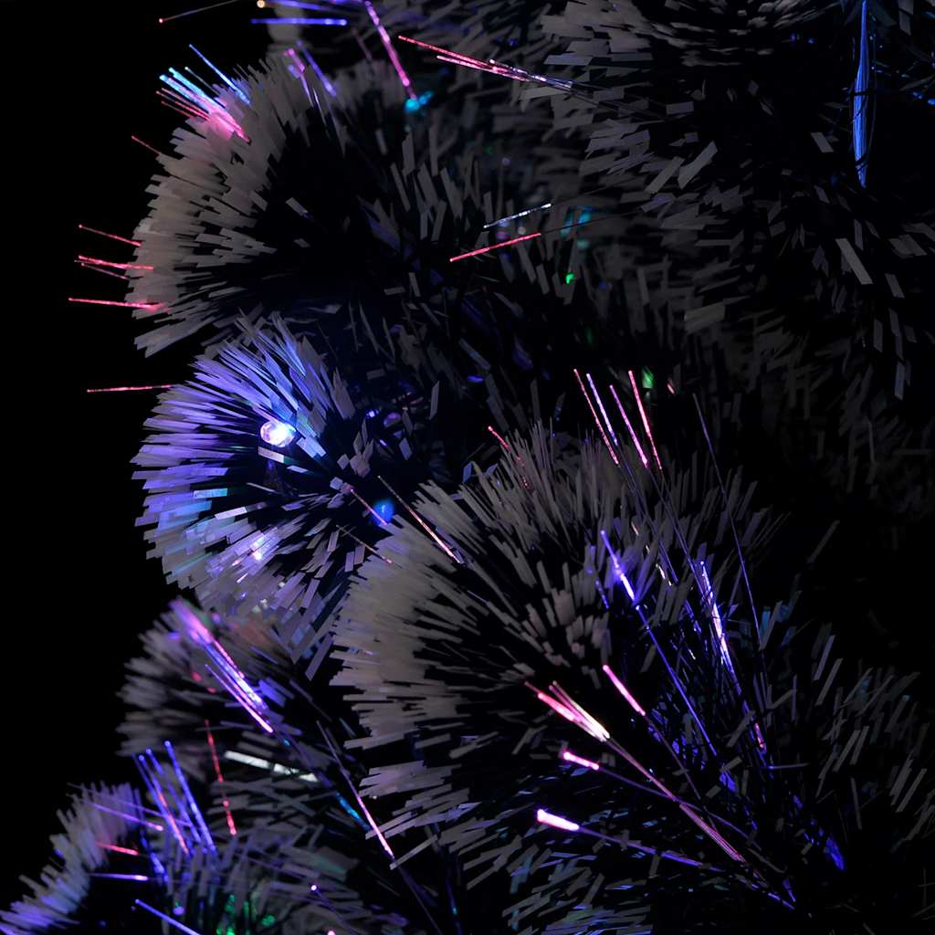 vidaXL Apšviesta Kalėdų eglutė su stovu ir LED, 210cm, optinis pluoštas