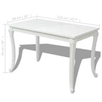 Valgomojo stalas, 116x66x76cm, labai blizgus, baltas