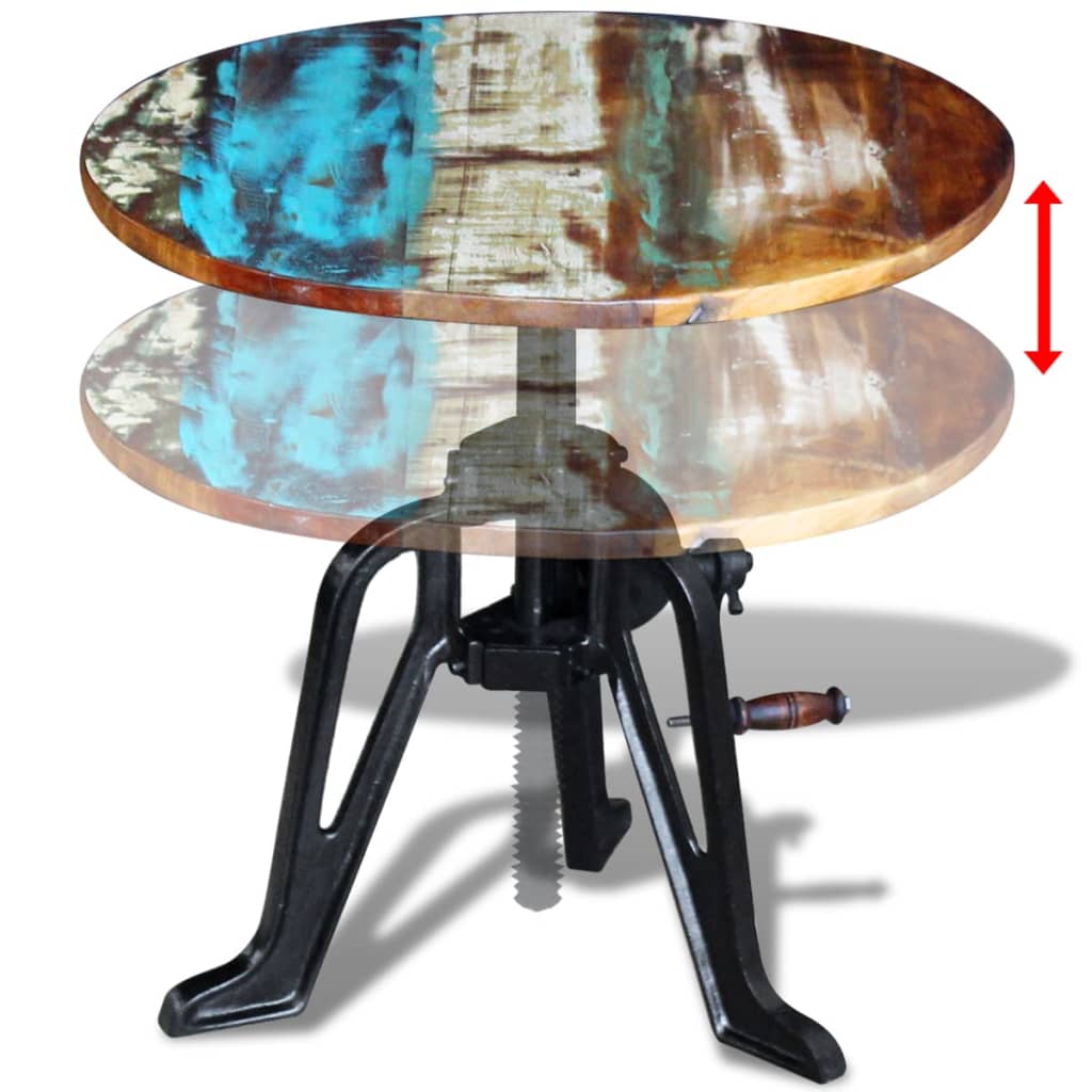 Staliukas, perdirbtos medienos masyvas ir ketus, 60x(42-63) cm