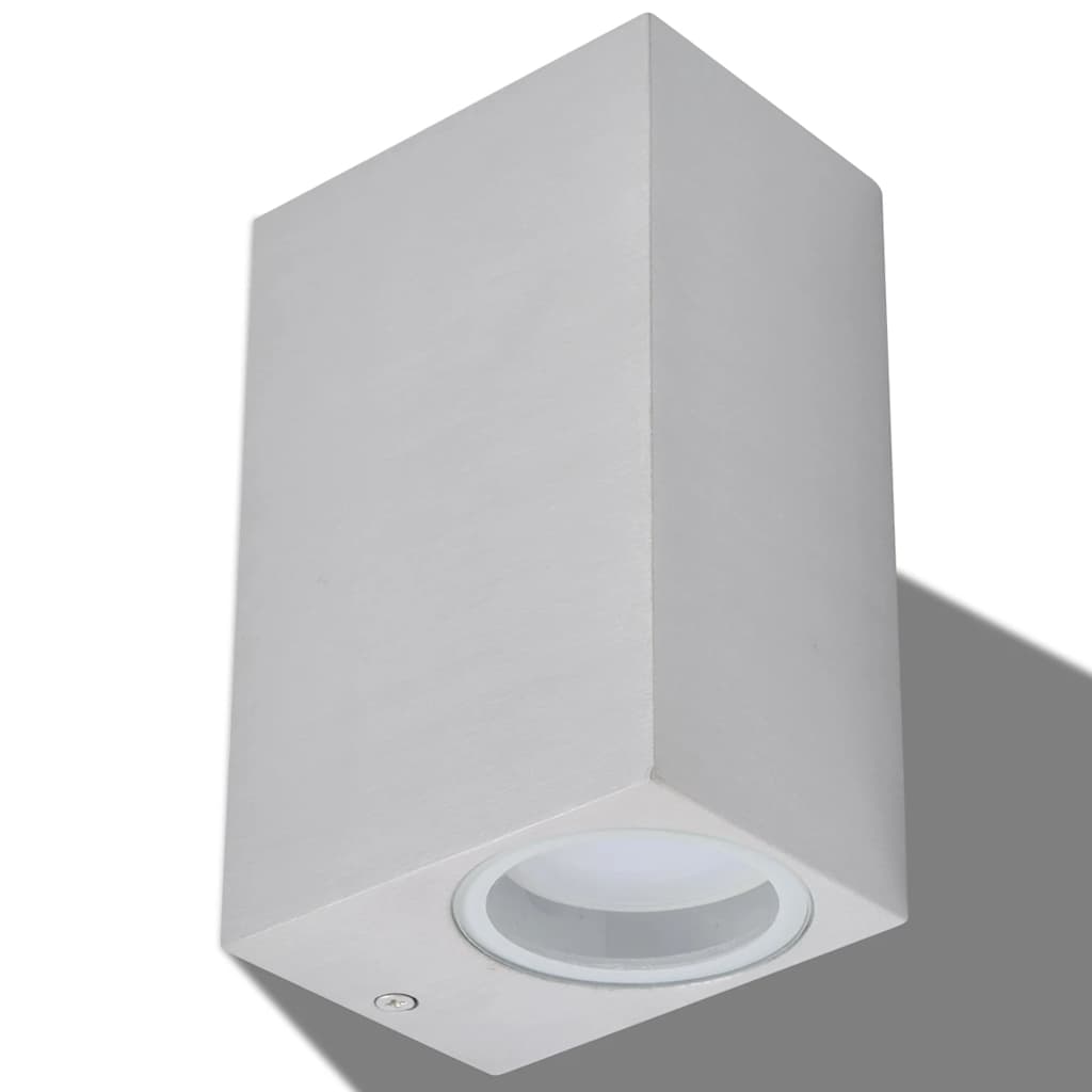 vidaXL Lauko LED sien. šviest., 2vnt., kvadrat., šviesa į viršų/apačią