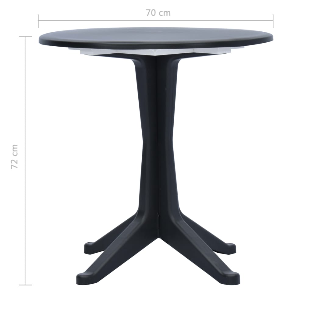 Sodo stalas, antracito spalvos, 70cm, plastikas
