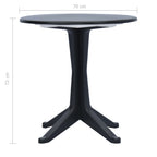 Sodo stalas, antracito spalvos, 70cm, plastikas