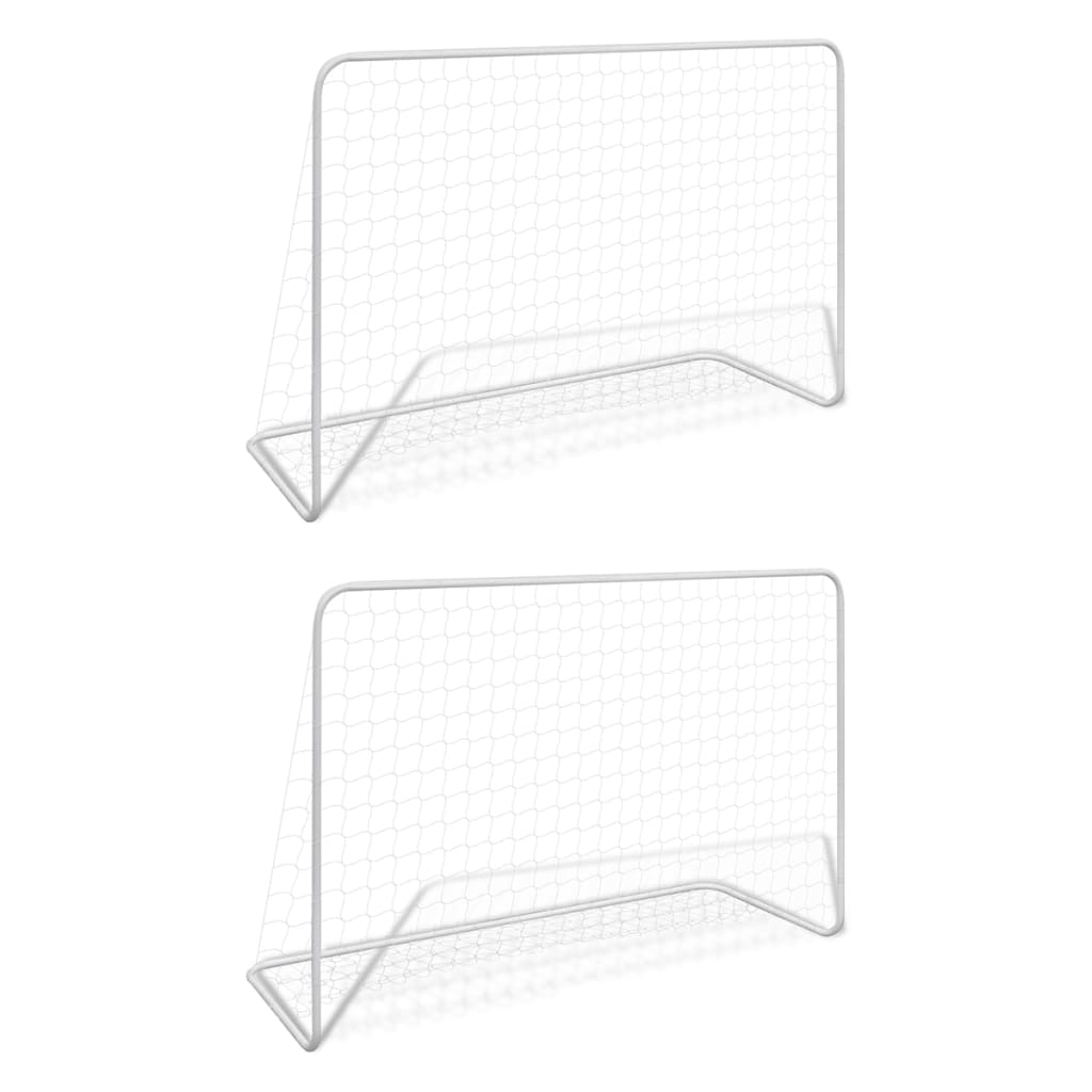 Futbolo vartai su tinkleliu, plienas, balti, 182x61x122cm