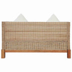 Dvivietė sofa su pagalvėlėmis, natūralus ratanas