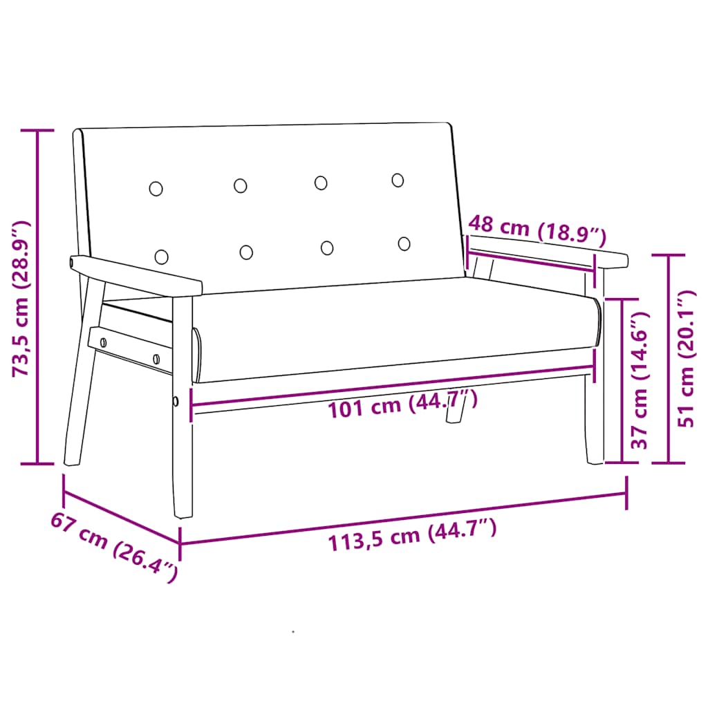 Dvivietė sofa, juodos spalvos, dirbtinė oda