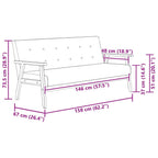Trivietė sofa, juodos spalvos, dirbtinė oda