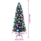 Apšviesta Kalėdų eglutė su stovu ir LED, 240cm, optinis pluoštas