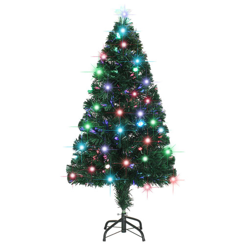 Apšviesta Kalėdų eglutė su stovu ir LED, 120cm, optinis pluoštas