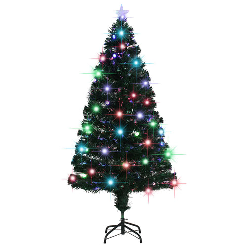 Apšviesta Kalėdų eglutė su stovu ir LED, 150cm, optinis pluoštas