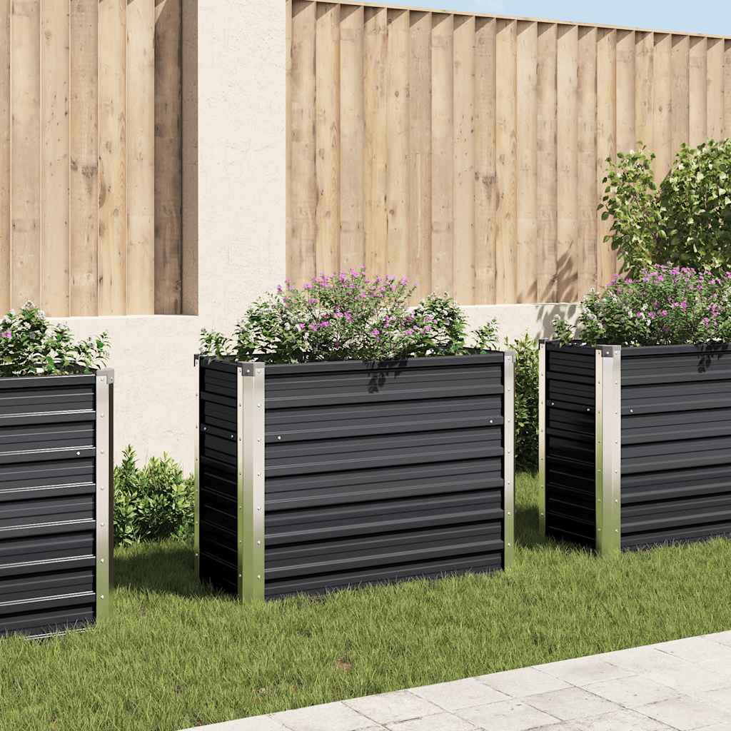 Sodo lovelis, antracito, 100x40x77cm, plienas, aukštas