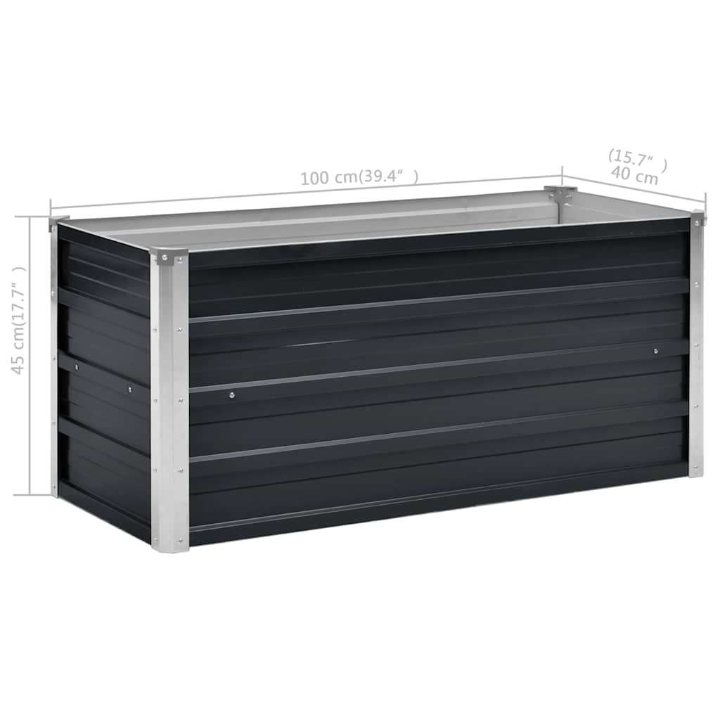 Sodo lovelis, antracito, 100x40x45cm, plienas, aukštas