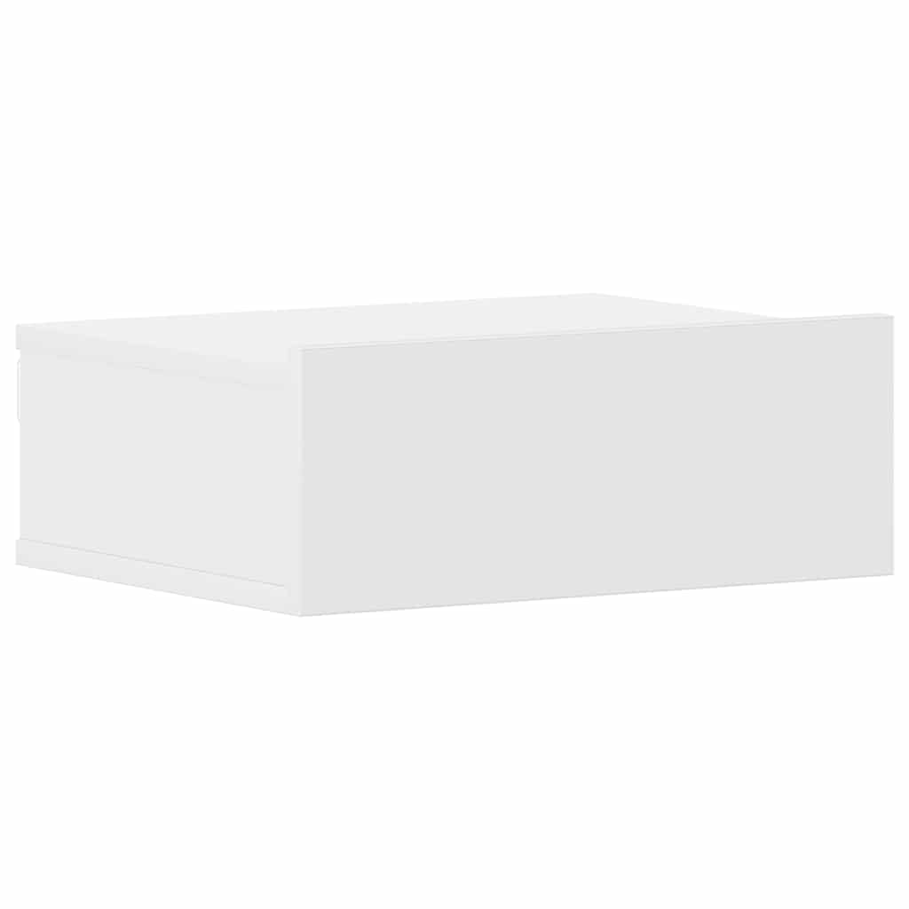 Naktiniai staliukai, 2vnt., balti, 40x30x15cm, apdirbta mediena