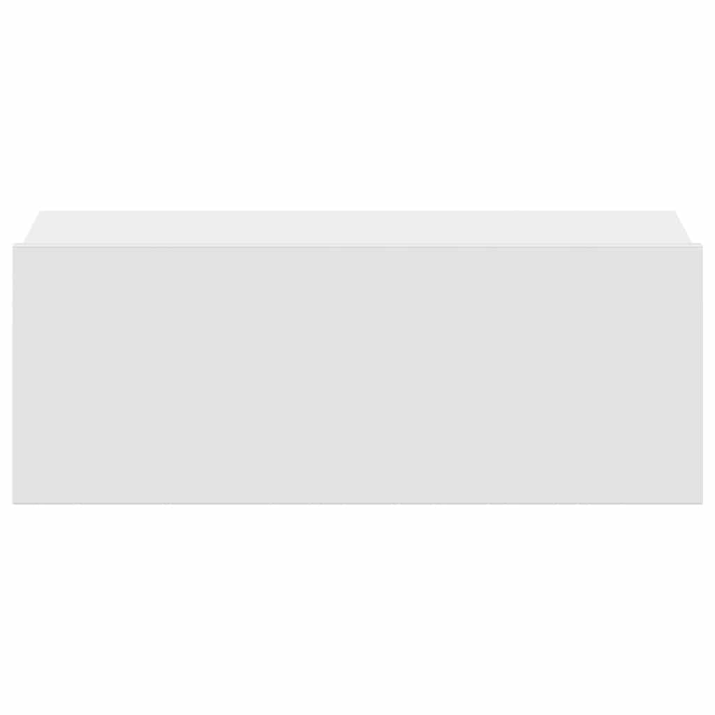 Naktiniai staliukai, 2vnt., balti, 40x30x15cm, apdirbta mediena