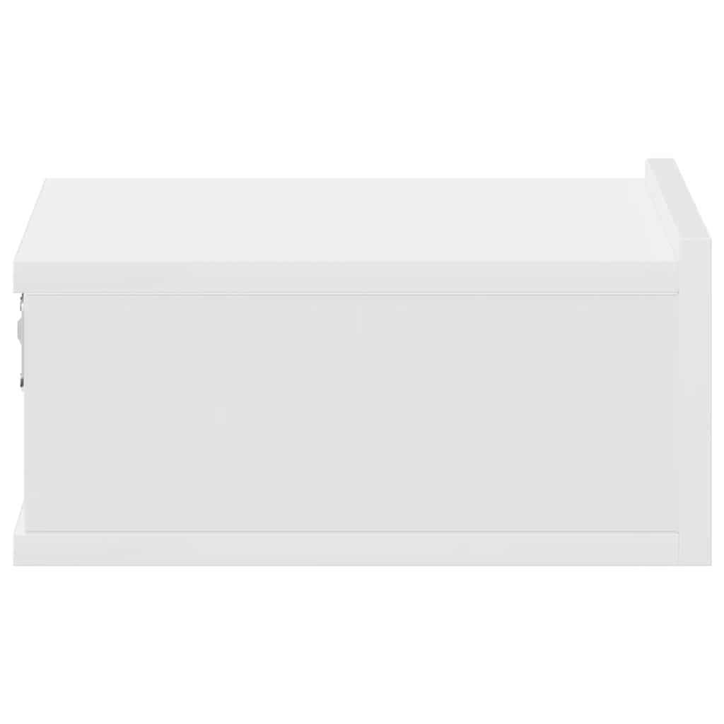 Naktiniai staliukai, 2vnt., balti, 40x30x15cm, apdirbta mediena