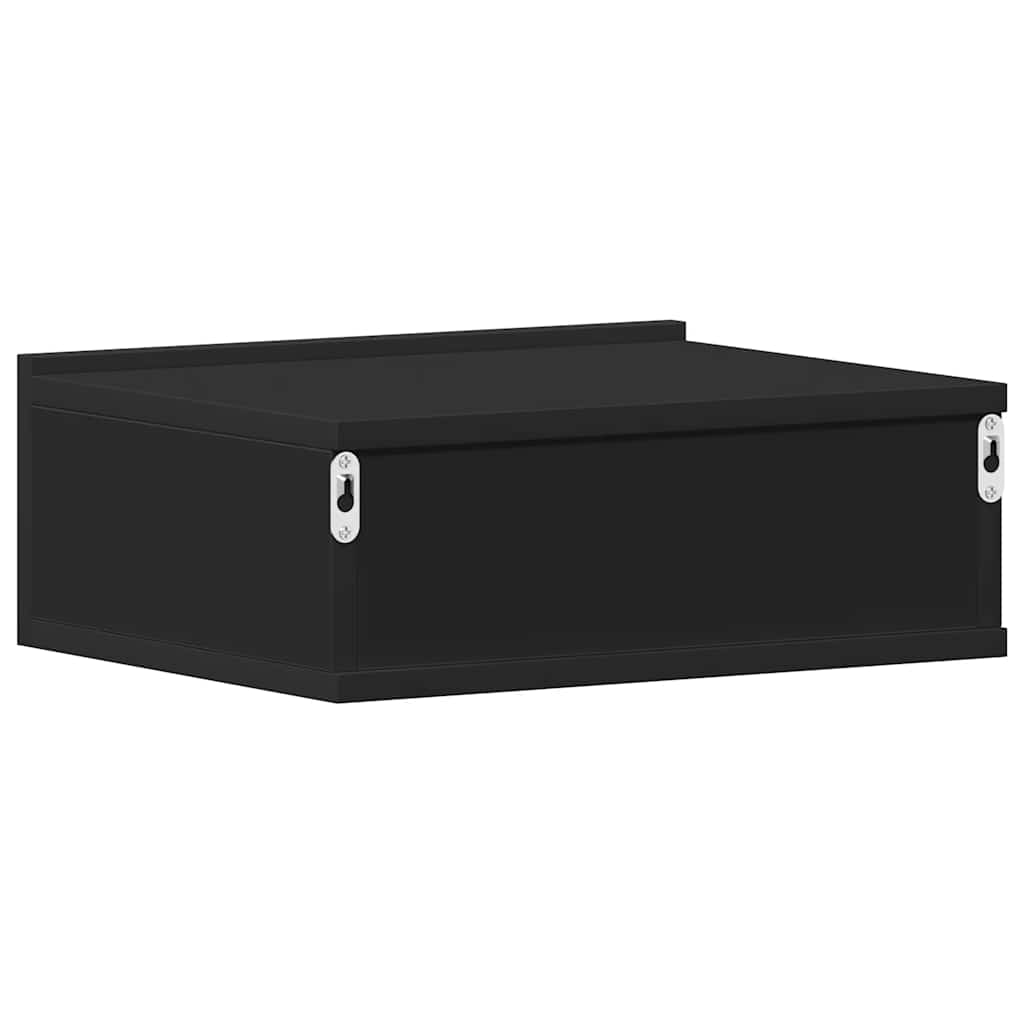 Naktiniai staliukai, 2vnt., juodi, 40x30x15cm, apdirbta mediena