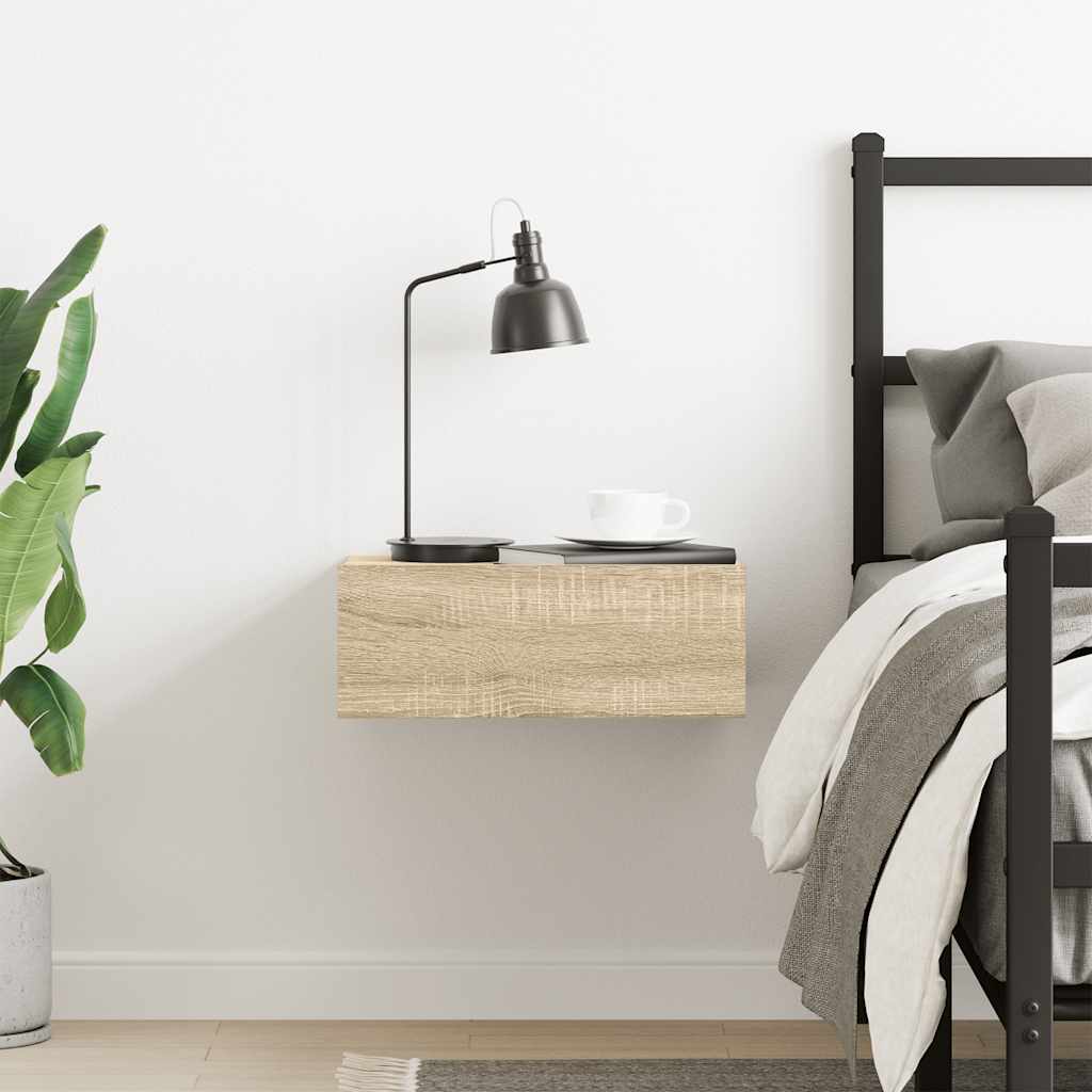 Pakabinamas naktinis staliukas, ąžuolo, 40x30x15cm, mediena