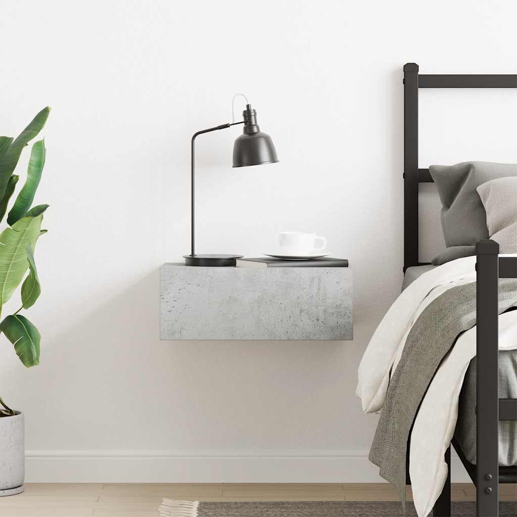 Pakabinamas naktinis staliukas, betono, 40x30x15cm, mediena