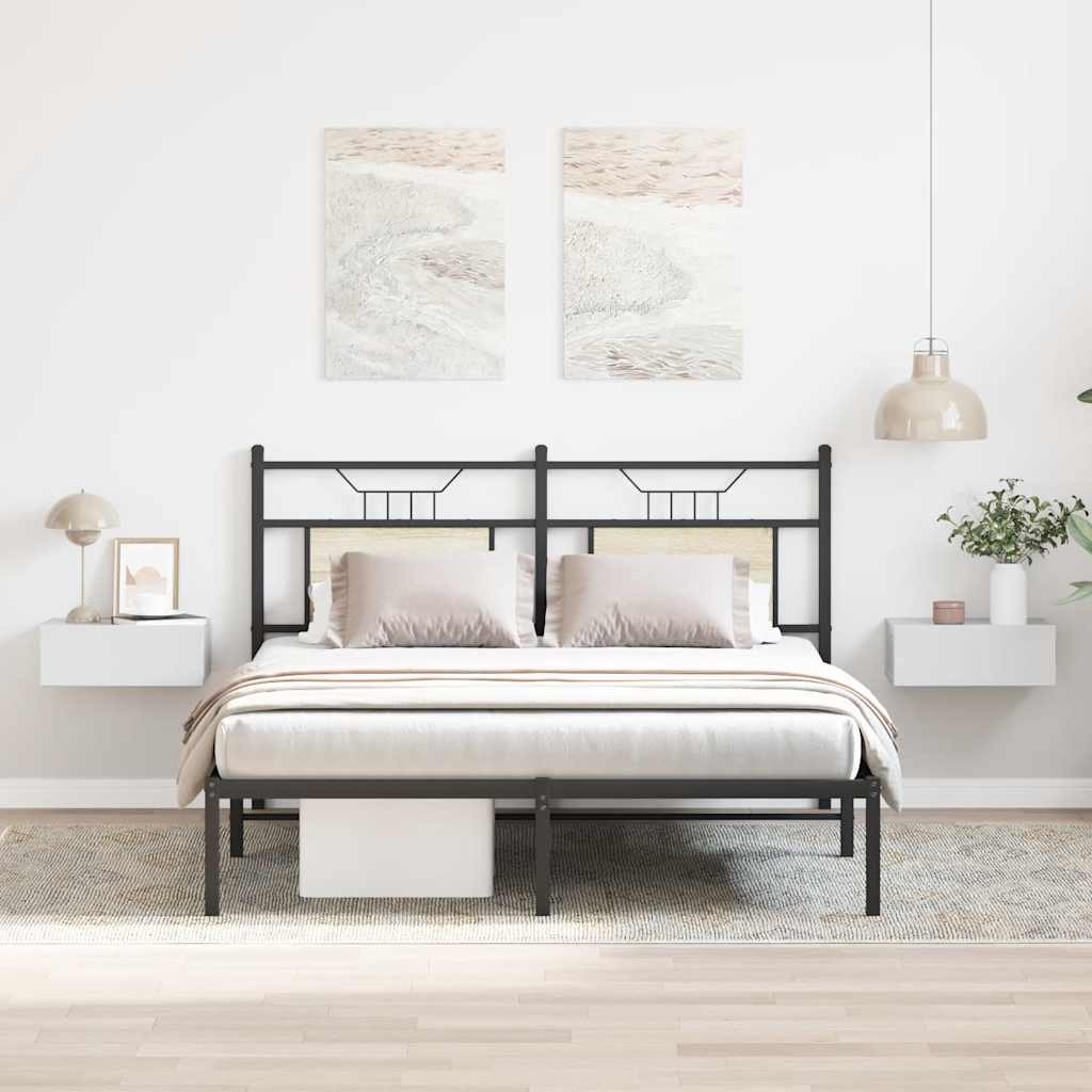 Naktiniai staliukai, 2vnt., balti, 40x30x15cm, apdirbta mediena