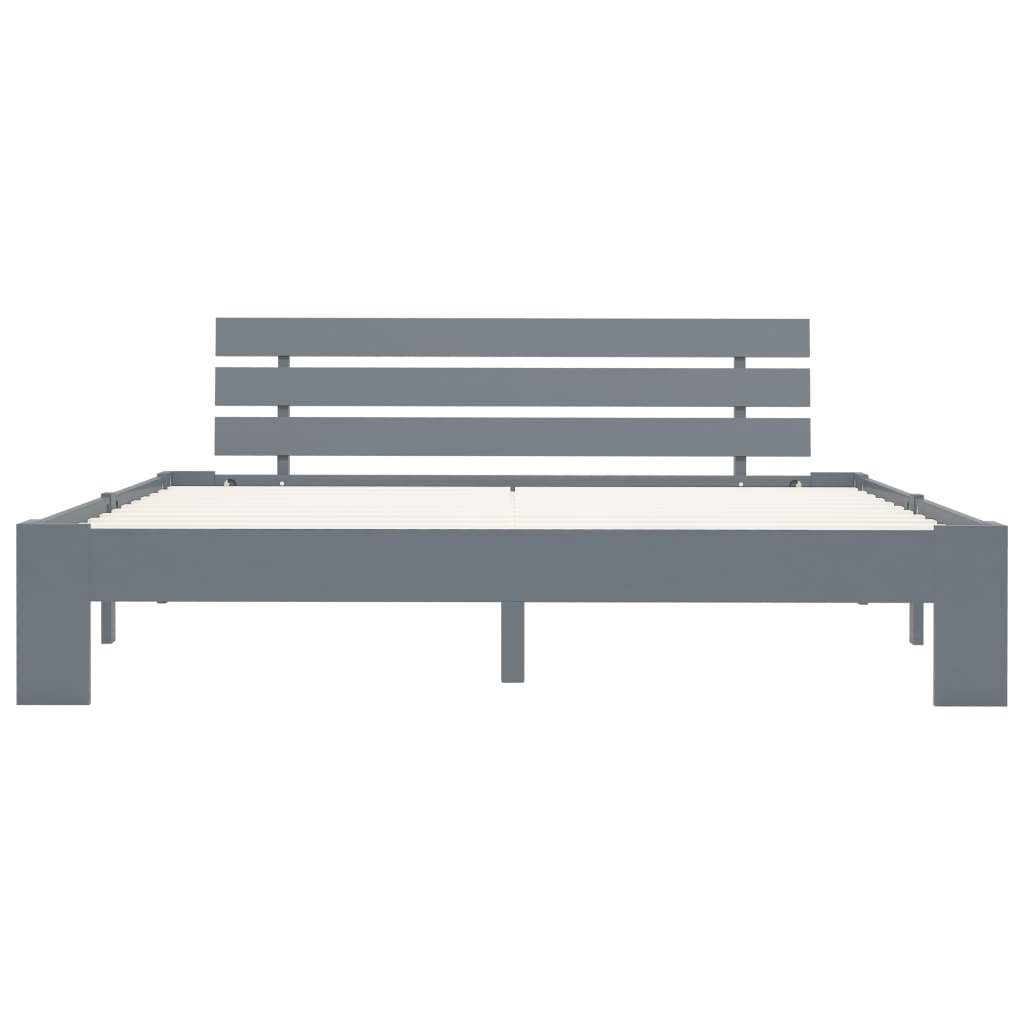 Lovos rėmas su galvūgaliu, pilkas, 160x200 cm, pušies masyvas