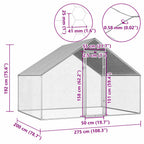 Lauko narvas viščiukams, 2,75x2x1,92m, galvanizuotas plienas