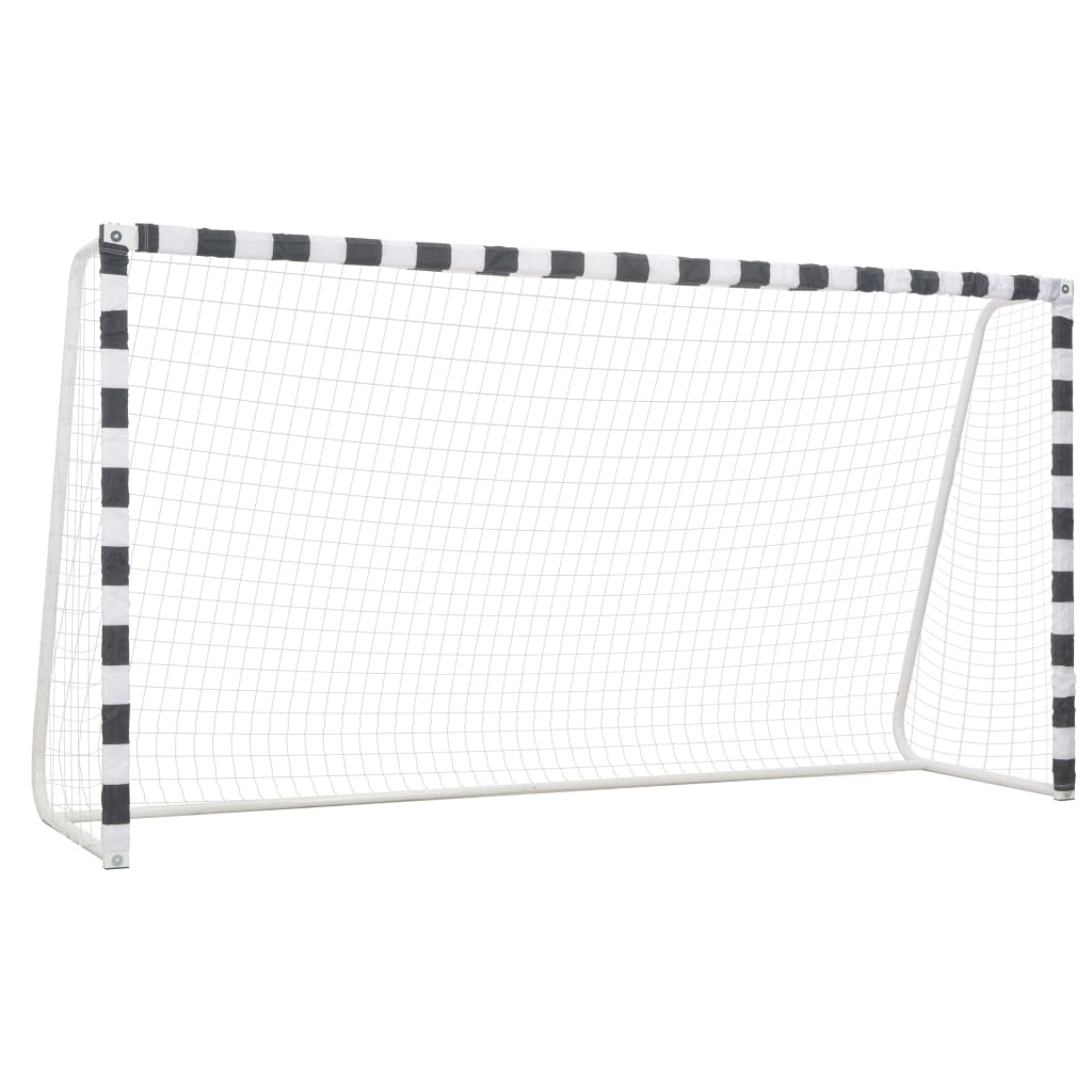 Futbolo vartai, juodos ir baltos sp., 300x60x90 cm, metalas