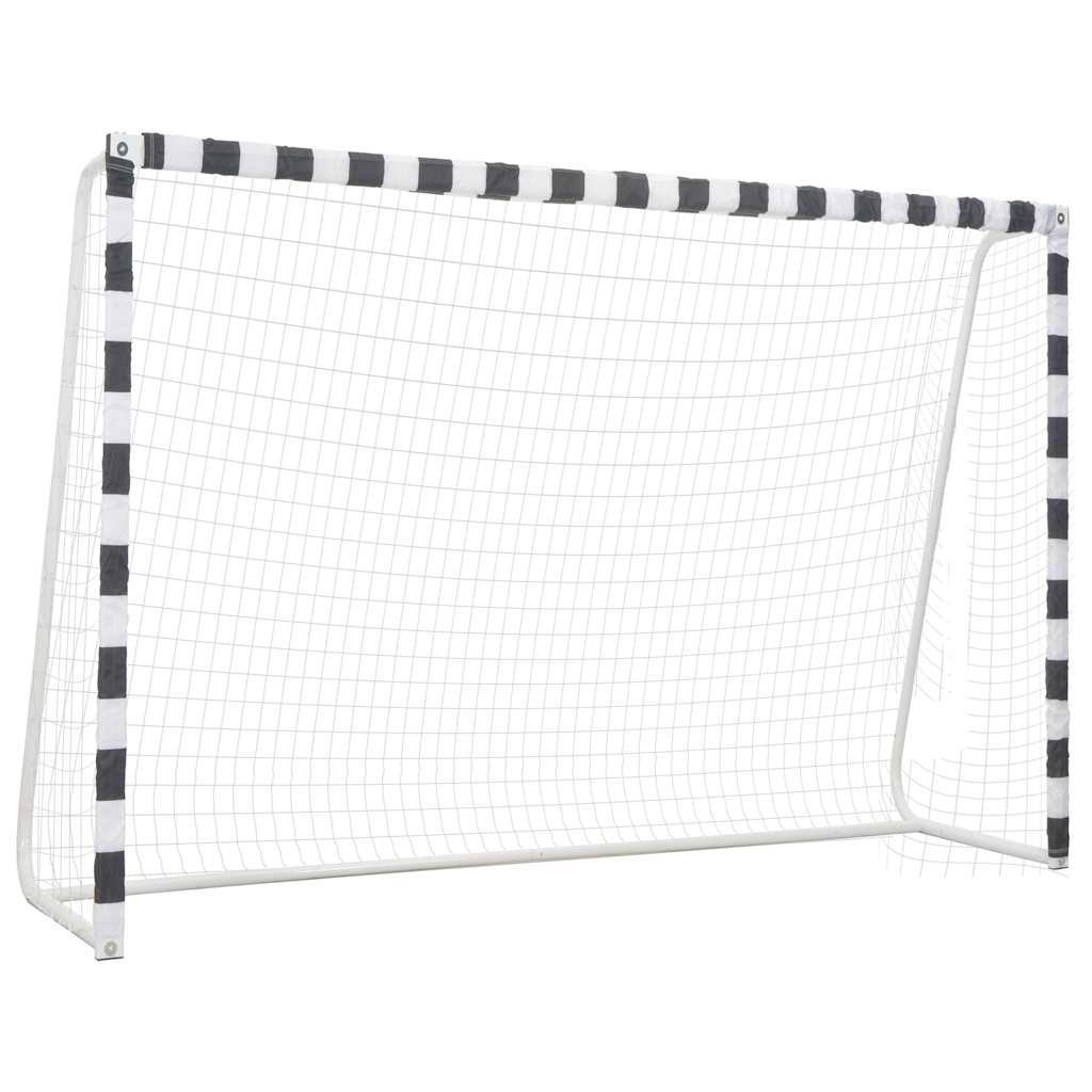Futbolo vartai, juodos ir baltos sp., 300x160x90 cm, metalas