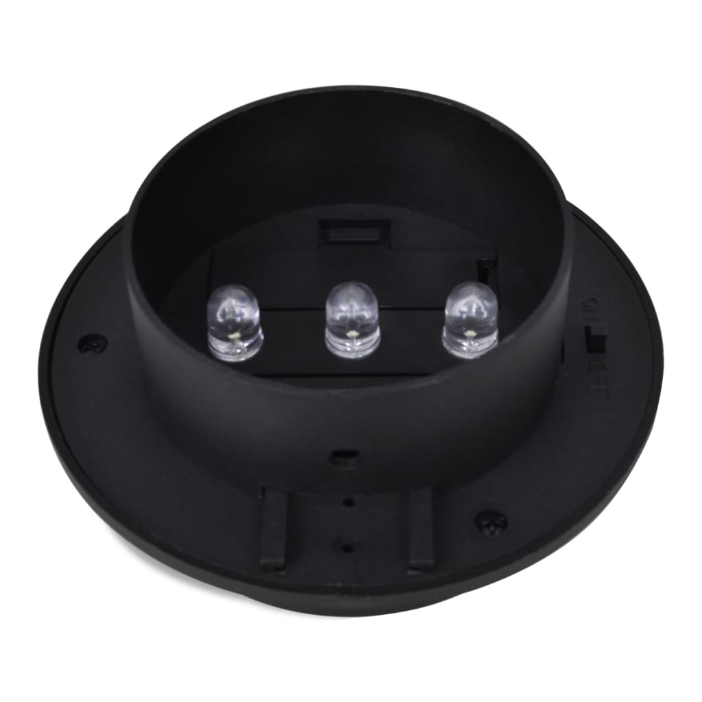 vidaXL Saulės energija įkraunami LED lauko šviestuvai, 12 vnt., juodi