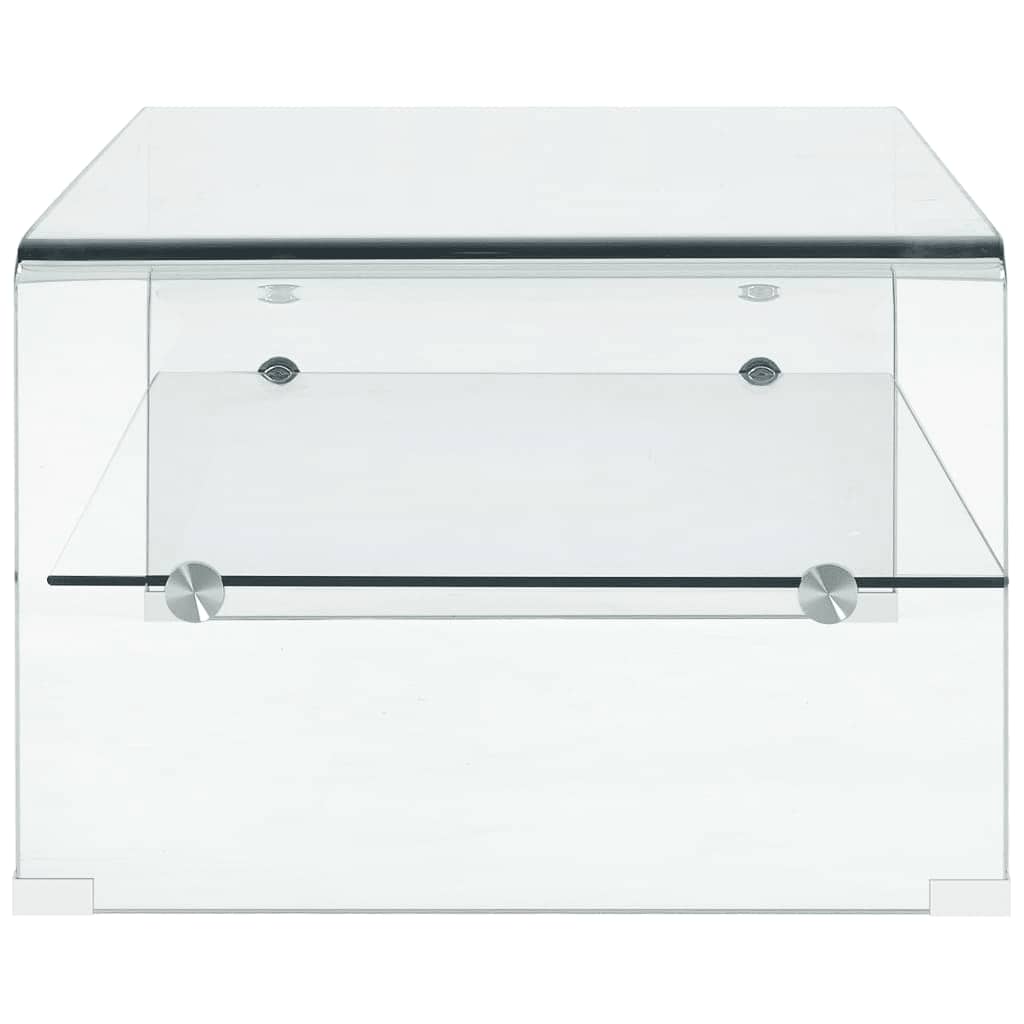 Kavos staliukas, skaidrus, 98x45x31 cm, grūdintas stiklas