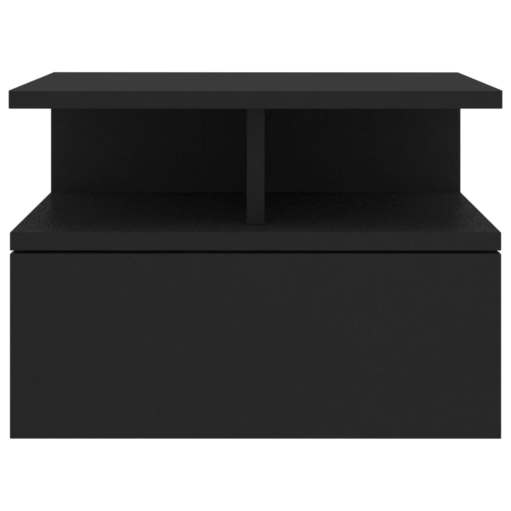 Naktiniai staliukai, 2vnt., juodi, 40x31x27cm, apdirbta mediena