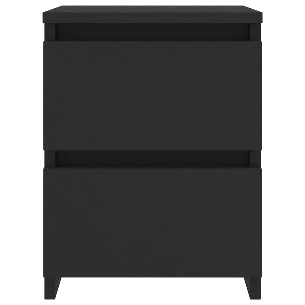 Naktinės spintelės, 2vnt., juodos, 30x30x40cm, apdirbta mediena
