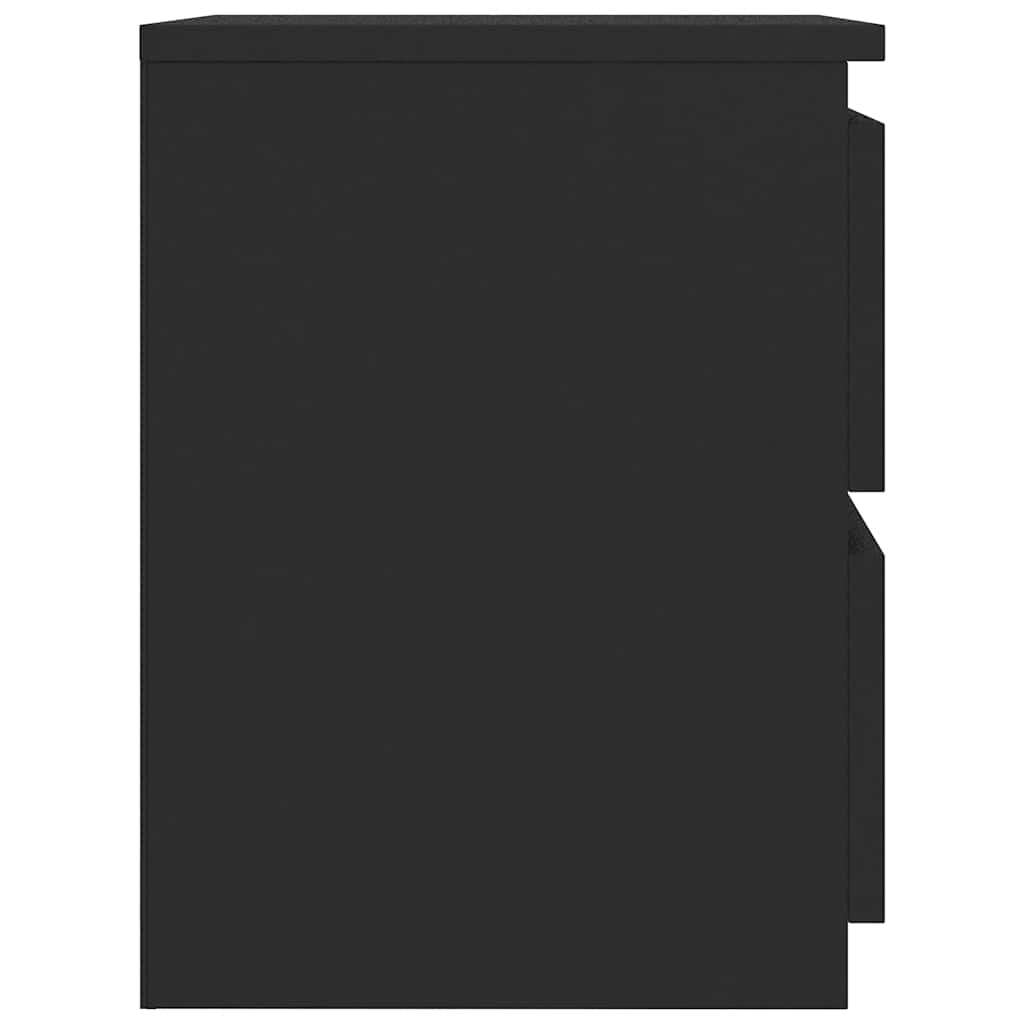 Naktinės spintelės, 2vnt., juodos, 30x30x40cm, apdirbta mediena