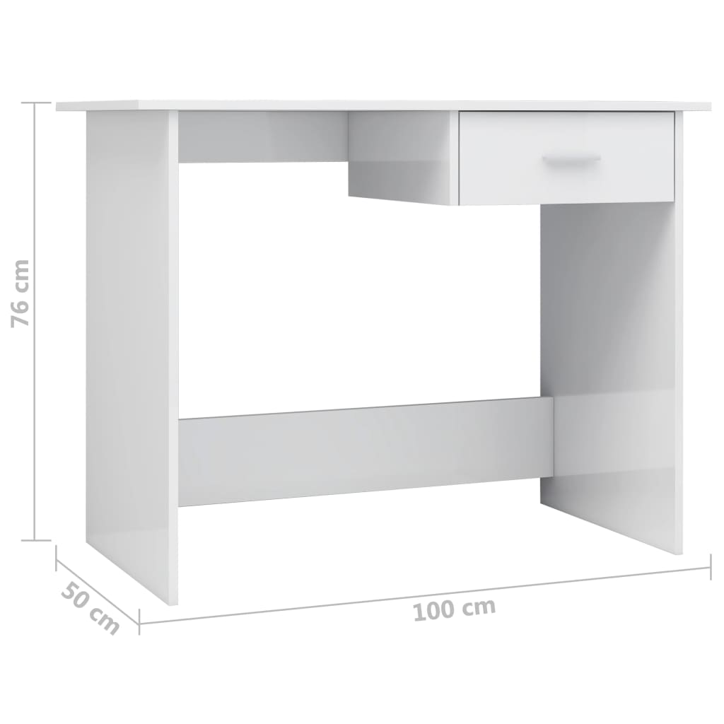 Rašomasis stalas, baltos spalvos, 100x50x76cm, apdirbta mediena