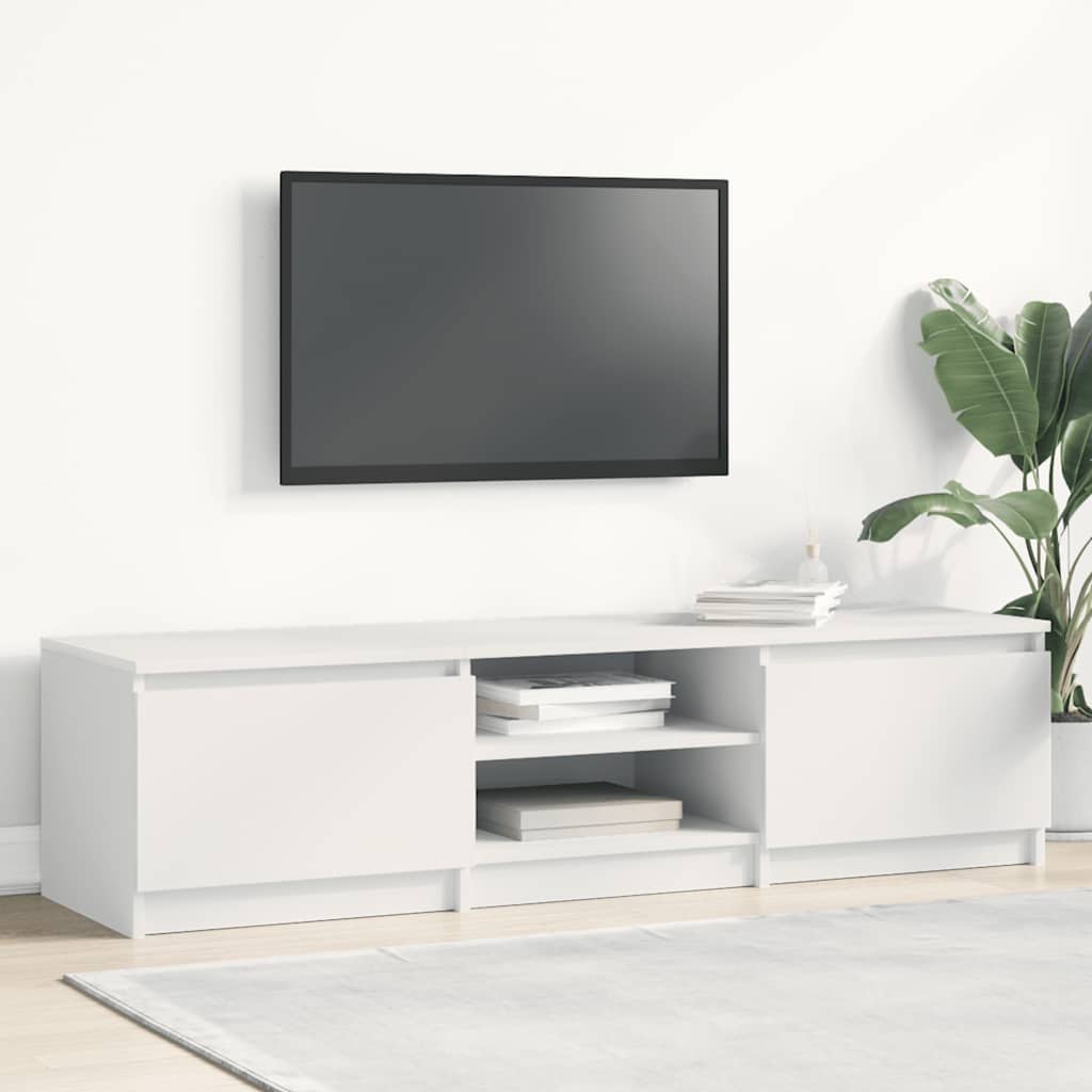 Televizoriaus spintelė, balta, 140x40x35,5cm, apdirbta mediena