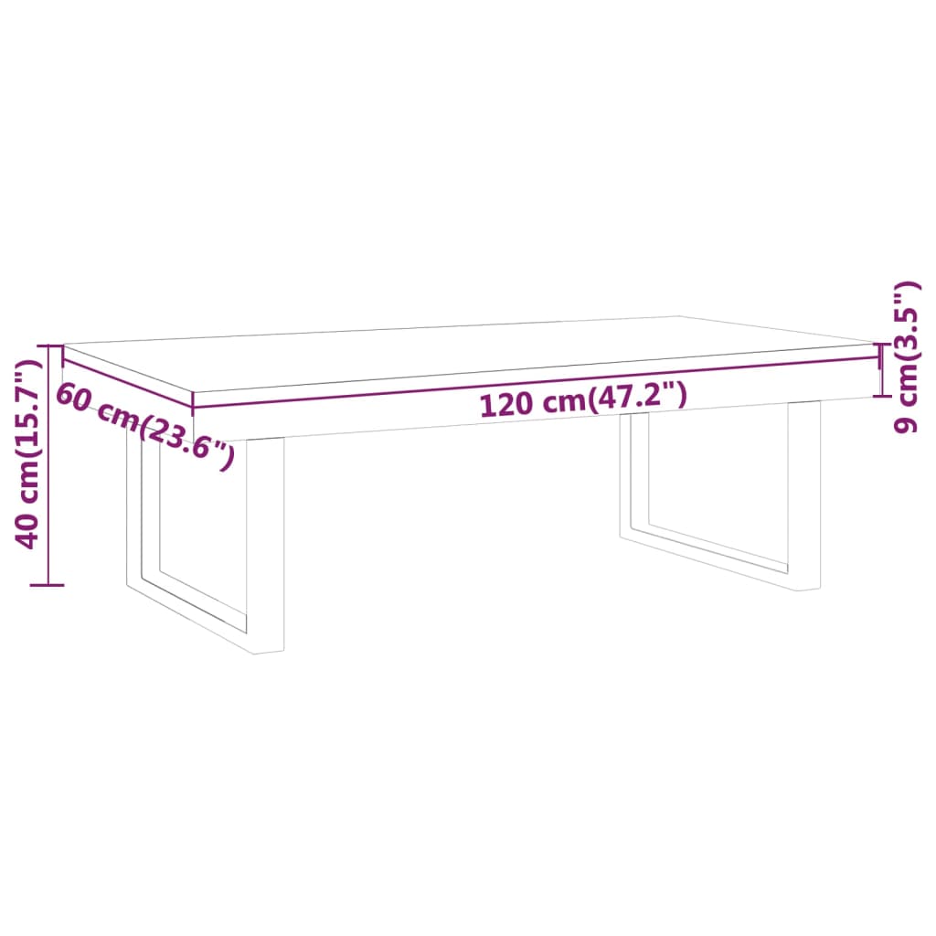 Kavos staliukas, tamsiai rudas/juodas, 120x60x40cm, MDF/geležis