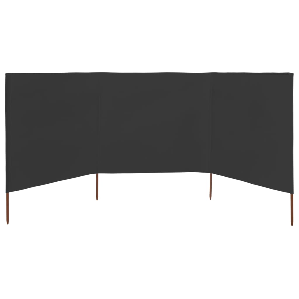 Uždanga nuo vėjo, antracito, 400x160cm, audinys, 3 plokštės