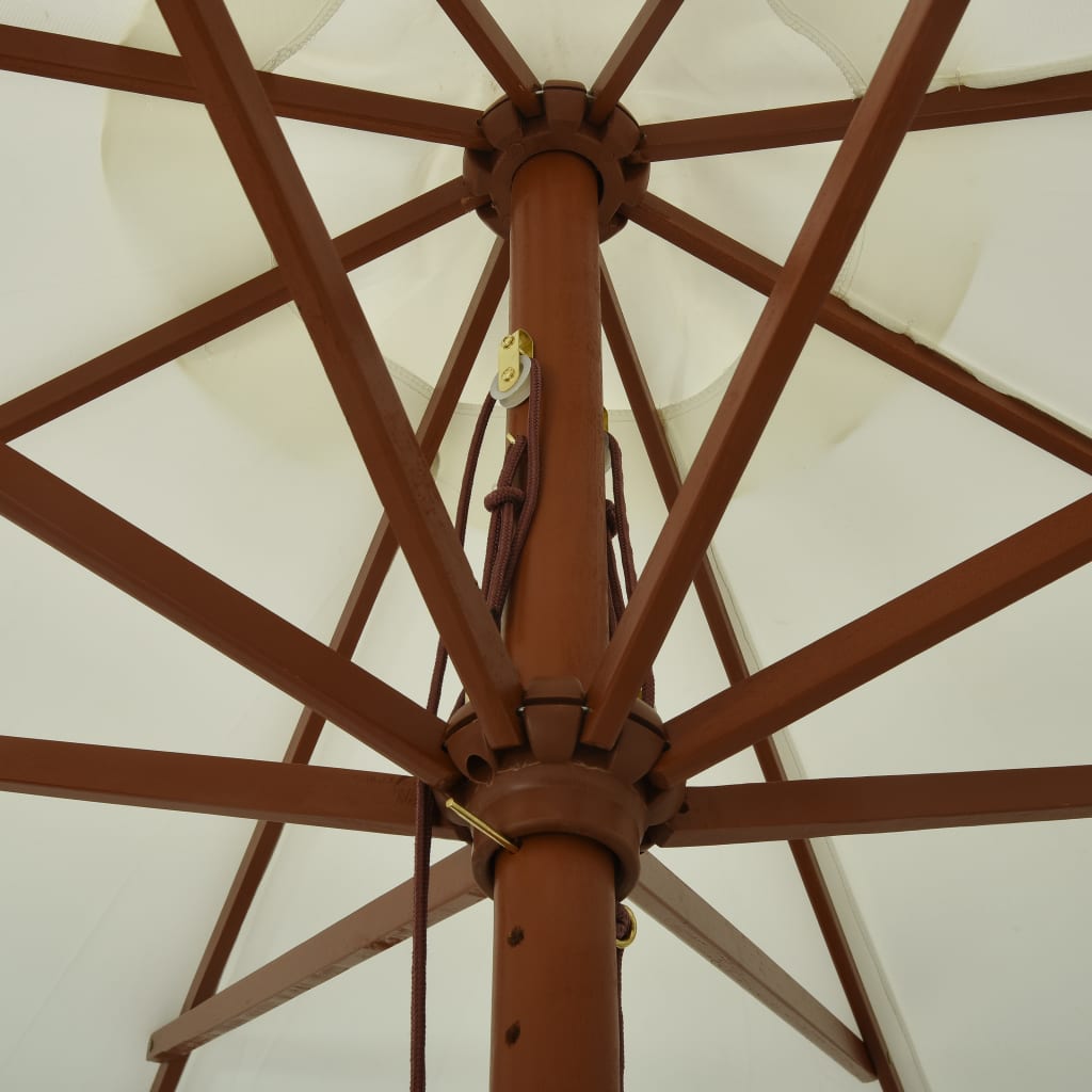 Lauko skėtis nuo saulės su mediniu stulpus, 330cm