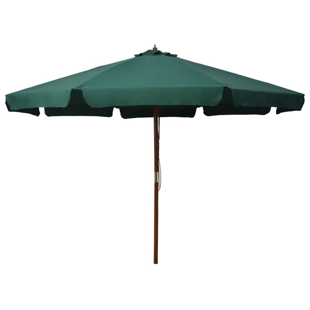 Lauko skėtis nuo saulės su mediniu stulpu, smėlio baltas, 330cm