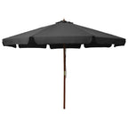 Lauko skėtis nuo saulės su mediniu stulpu, smėlio baltas, 330cm