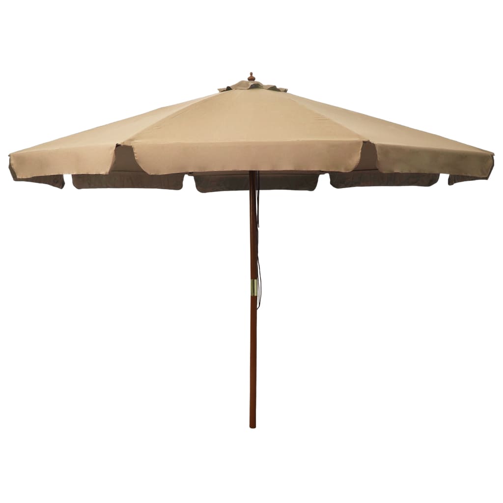 Lauko skėtis nuo saulės su mediniu stulpu, smėlio baltas, 330cm