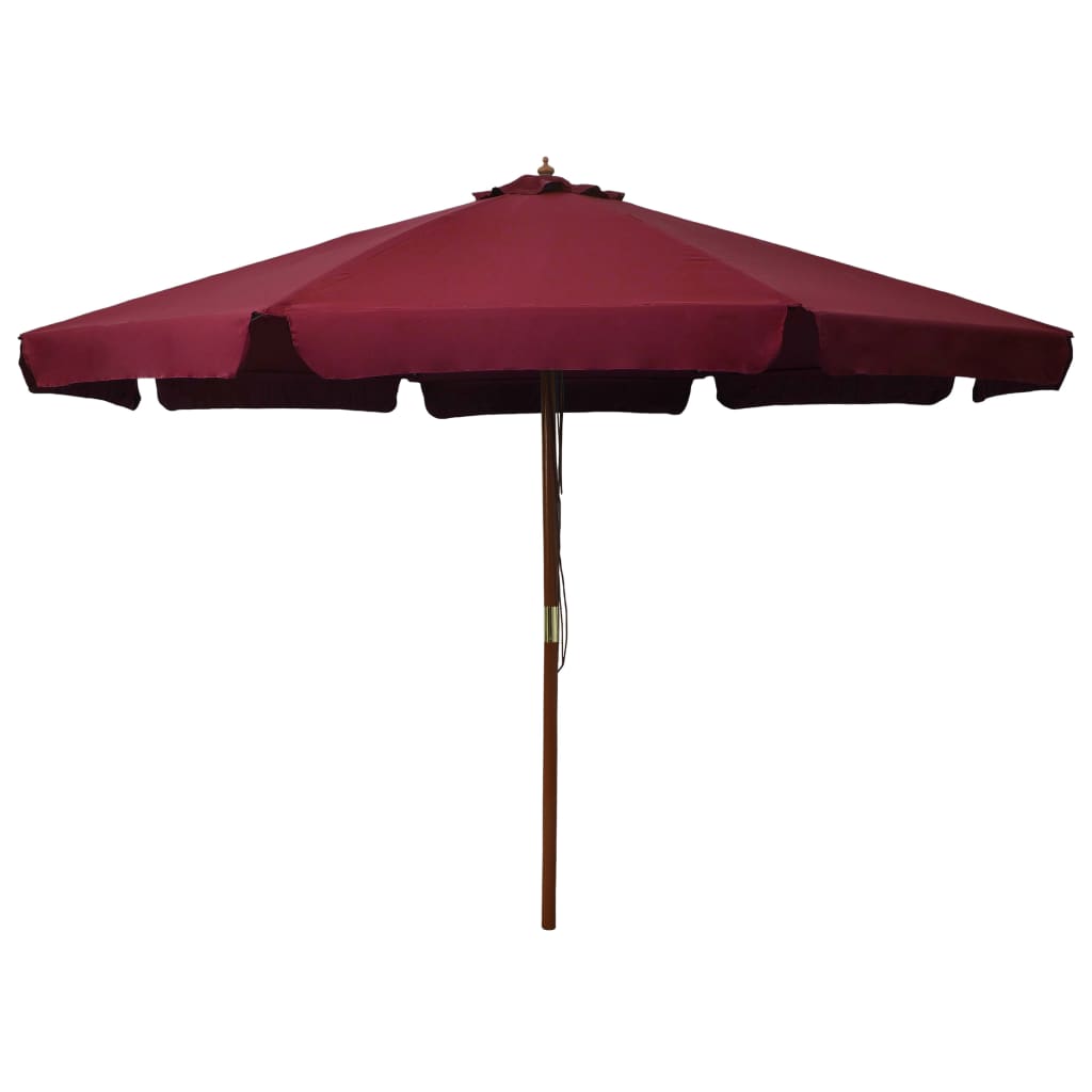 Lauko skėtis nuo saulės su mediniu stulpu, smėlio baltas, 330cm